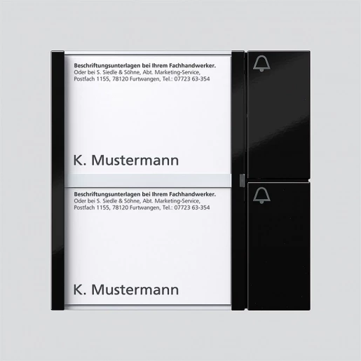 Siedle 1+N toetsenmodule spreken/bellen kunststof 2-voudig zwart