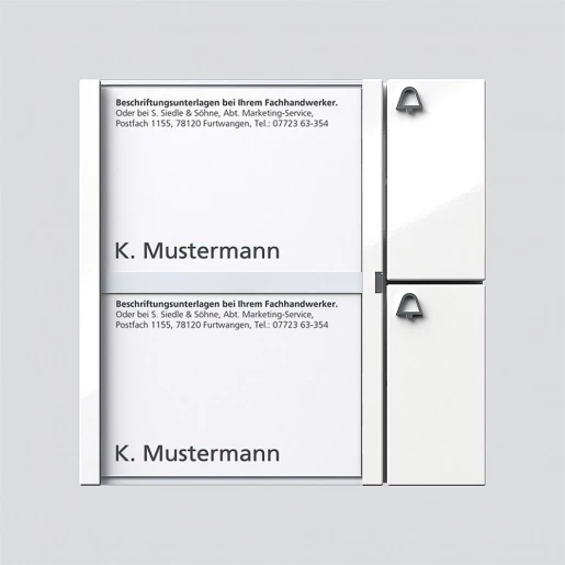 Siedle 1+N toetsenmodule spreken/bellen kunststof 2-voudig wit