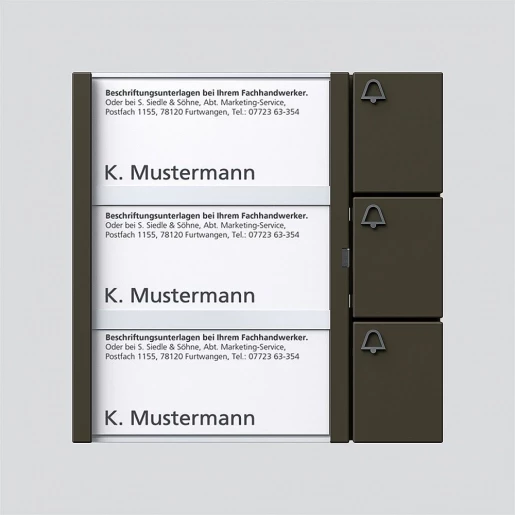 Siedle 1+N toetsenmodule spreken/bellen kunststof 2-voudig bruin