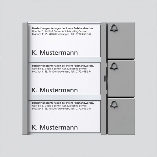 Siedle 1+N toetsenmodule spreken/bellen kunststof 2-voudig grijs