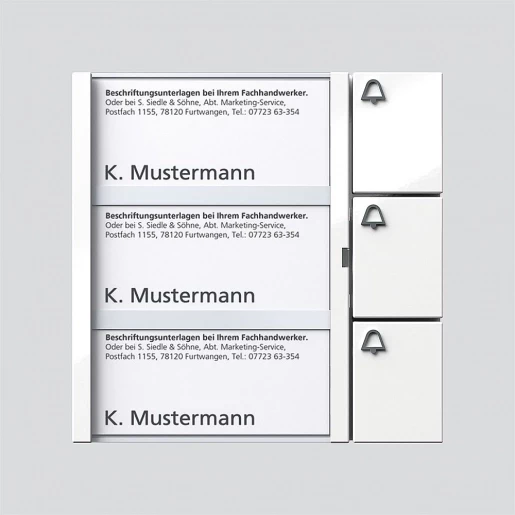 Siedle 1+N toetsenmodule spreken/bellen kunststof 3-voudig wit