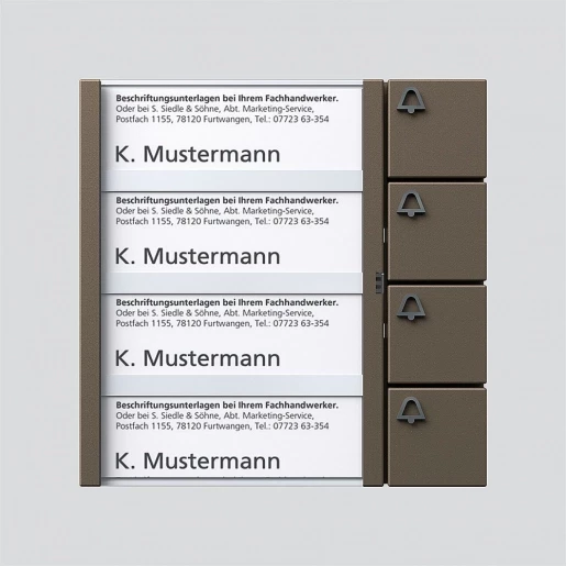 Siedle 1+N toetsenmodule spreken/bellen kunststof 4-voudig bruin