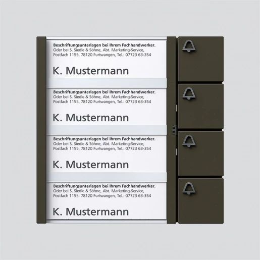 Siedle BTM toetsenmodule bus spreken/bellen kunststof 4-voudig bruin