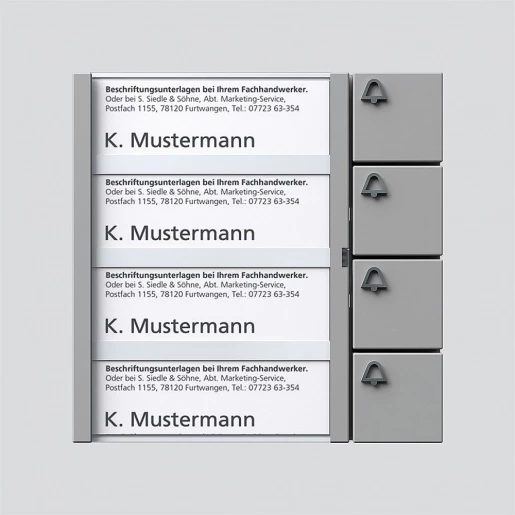Siedle Toetsen-module titaan spreken/bellen kunststof 4-voudig grijs