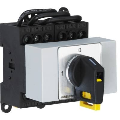 Sälzer Electric LASTSCHAKELAAR Lastschakelaar 32a - 7,5KW 3P - changeover - V-greep ZW ip66 - base -