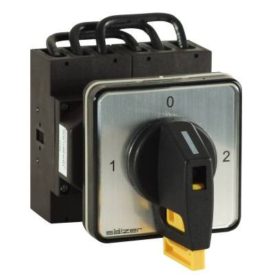 Sälzer Electric LASTSCHAKELAAR Lastschakelaar 40a - 11KW 3P - changeover - V-greep ZW ip66 - front -