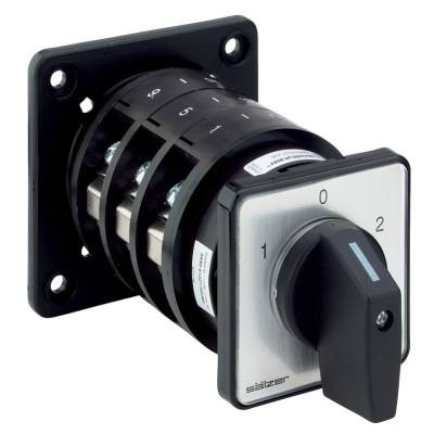 Sälzer Electric NOKKENSCHAKELAAR Nokkensch. 63a, 30KW omkeer SCH. met centre uit 60°, 1P N-draaikn. ZW