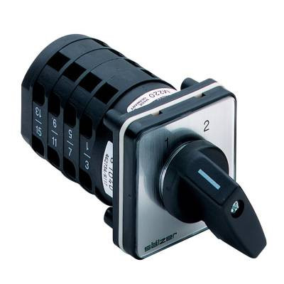 Sälzer Electric NOKKENSCHAKELAAR Nokkenschakelaar 20a - 7,5KW 1P - standenschak. met 0 - M-draaikn. ZW