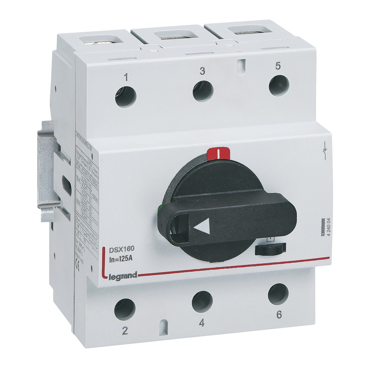 Scheidingsschakelaar DSX160 3P - 125a + draaihendel - breedte 4,5 mod.