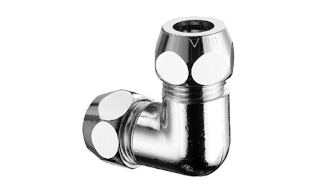 Schell SL Haakse dubbele koppeling 3/8" X 3/8", D:10MM, chroom