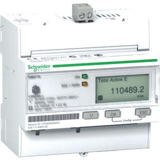 Schneider Electric driefasige KWH meter 63a modbus lon TP/