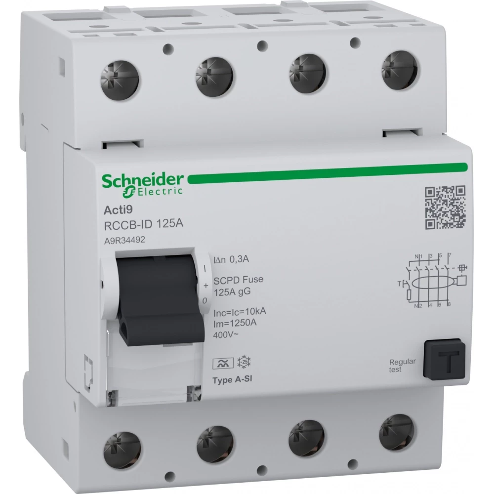 Schneider Electric a9 RCCB-id aardleksch. 4P 125a 300ma A-si