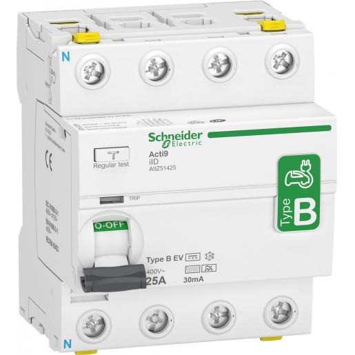 Schneider Electric acti9 iid 4P 25a 30ma B ev RCCB