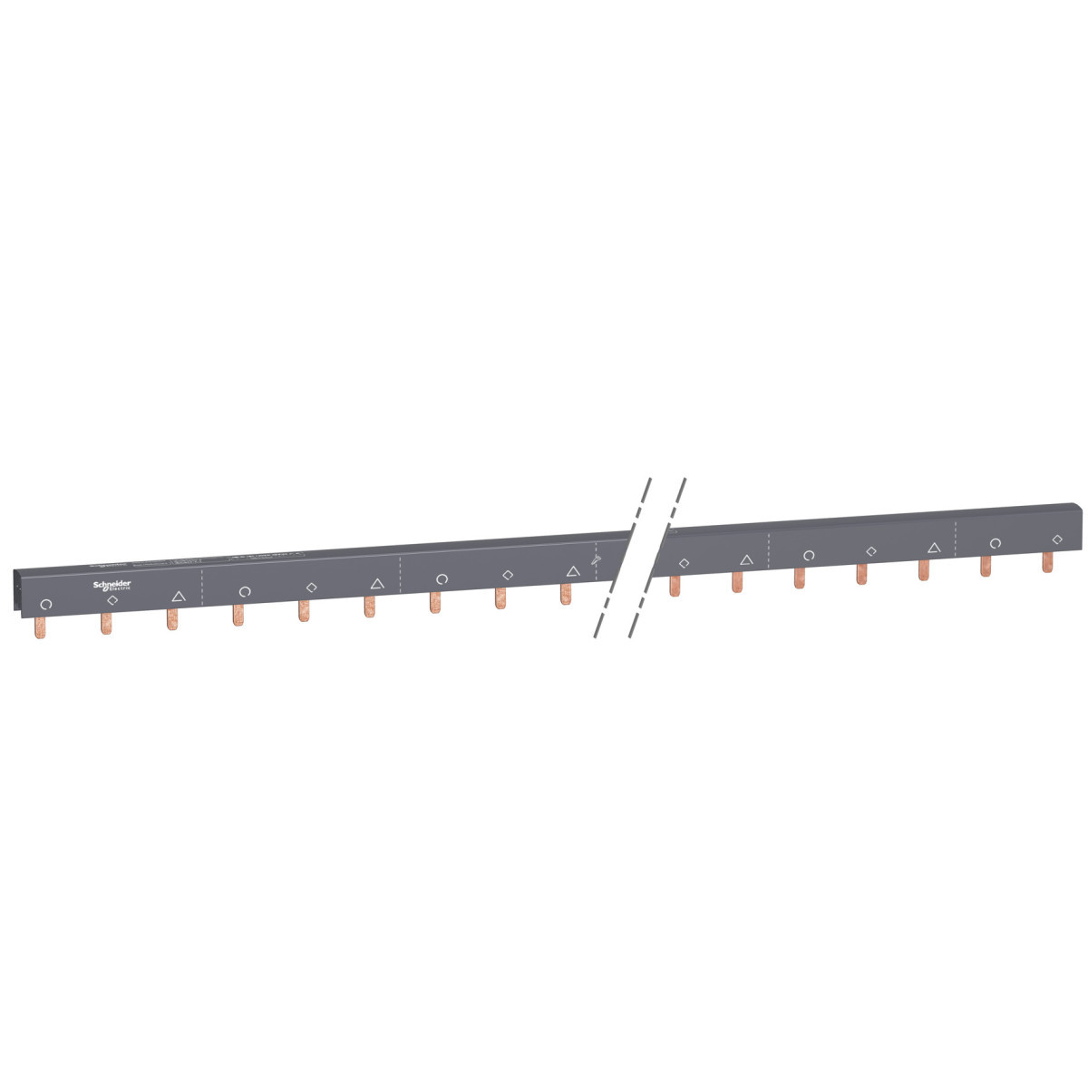 Schneider Electric Acti9 Comb Busbars Acti9 - kamrail - 3x(2p+aux) - 18MM pitch - 57 mod - onder - 100a