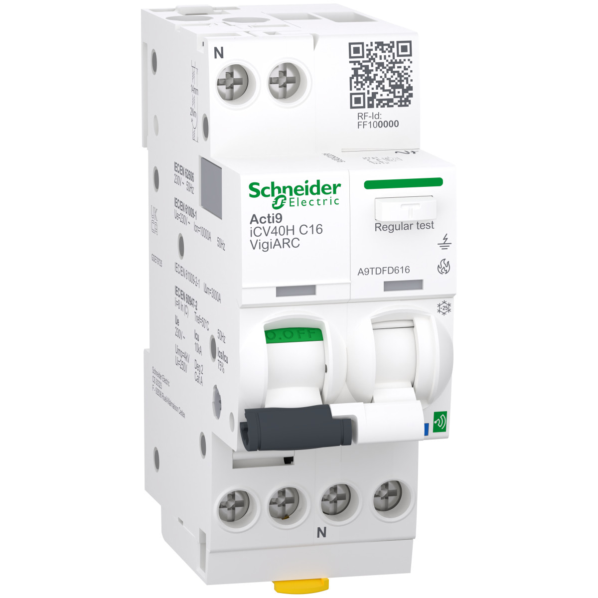 Schneider Electric Acti9 Active iCV40 ARC Acti9 Active icv40h vigiarc - aardlekautomaat met vlamboogbeveiliging