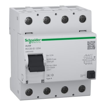 Schneider Electric Acti9 RCCB-ID 125A Acti9 RCCB-id, aardlekschakelaar, RCCB, 4P, 125a, 300ma, A type