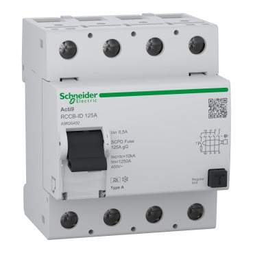 Schneider Electric Acti9 RCCB-ID 125A Acti9 RCCB-id, aardlekschakelaar, RCCB, 4P, 125a, 500ma, A type