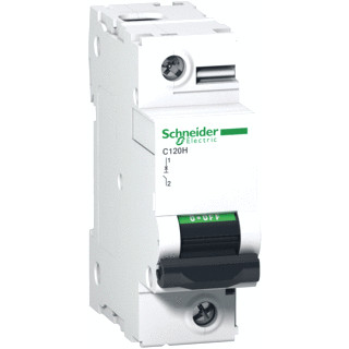 Schneider Electric acti 9 installatieautomaat C karakteristiek 125a 1P 2 beveiligd 1,5te