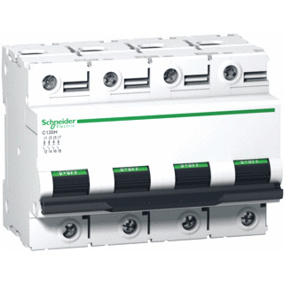 Schneider Electric acti 9 installatieautomaat B karakteristiek 100a 4P 4 beveiligd incl nul 6te