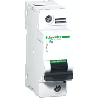 Schneider Electric acti 9 installatieautomaat B karakteristiek 125a 1P 2 beveiligd 1,5te