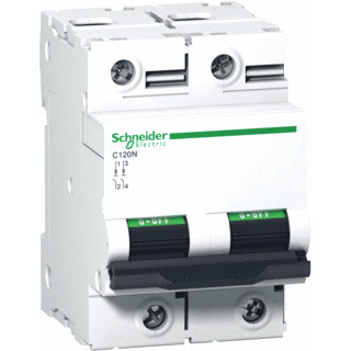 Schneider Electric acti 9 installatieautomaat C karakteristiek 125a 2P 2 beveiligd incl nul 3te Schneider Electric acti 9 installatieautomaat C karakteristiek 125a 2P 2 beveiligd incl nul 3te
