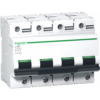 Schneider Electric acti 9 installatieautomaat D karakteristiek 63a 4P 4 beveiligd incl nul 6te