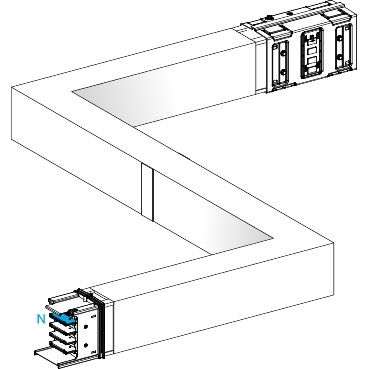 Schneider Electric Canalis KS Canalis - zed - naar links, dan rechts - A,B,C - M to M - brandscherm