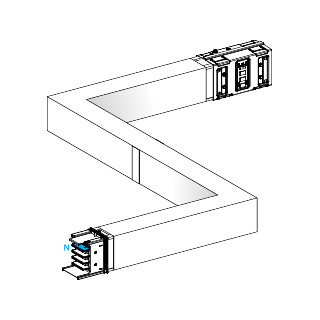 Schneider Electric Canalis KS Canalis - zed - naar links, dan rechts - A,B,C - M to M - brandscherm