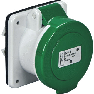 Schneider Electric cee inbouwcont.doos recht 16a 3P 25/50