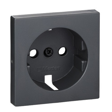 Schneider Electric Merten System M (brand Merten) Centrale Plaat met klep voor inzetstuk stopcontact met randaarding, an