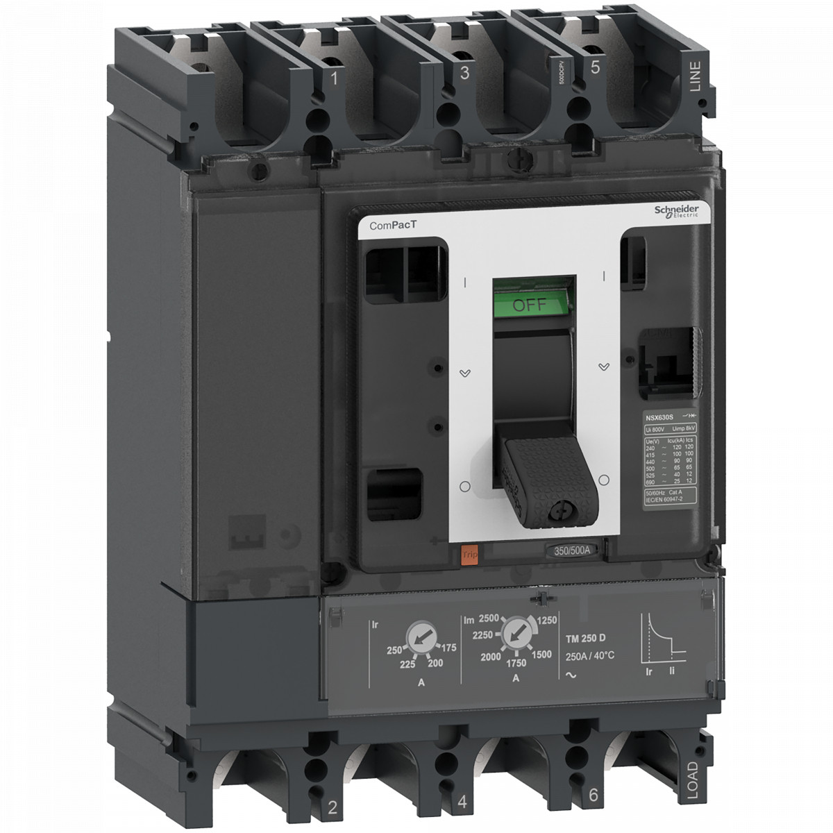 Schneider Electric ComPacT for DC networks, new genera Compact - vermogenschakelaar - NSX400F - 36ka - DCPV - 4P - 320a - TMD