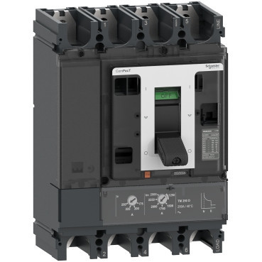 Schneider Electric ComPacT for DC networks, new genera Circuit Breaker,compact NSX400F, 10 ka, DC PV, 4P4D, 250 A, TMD