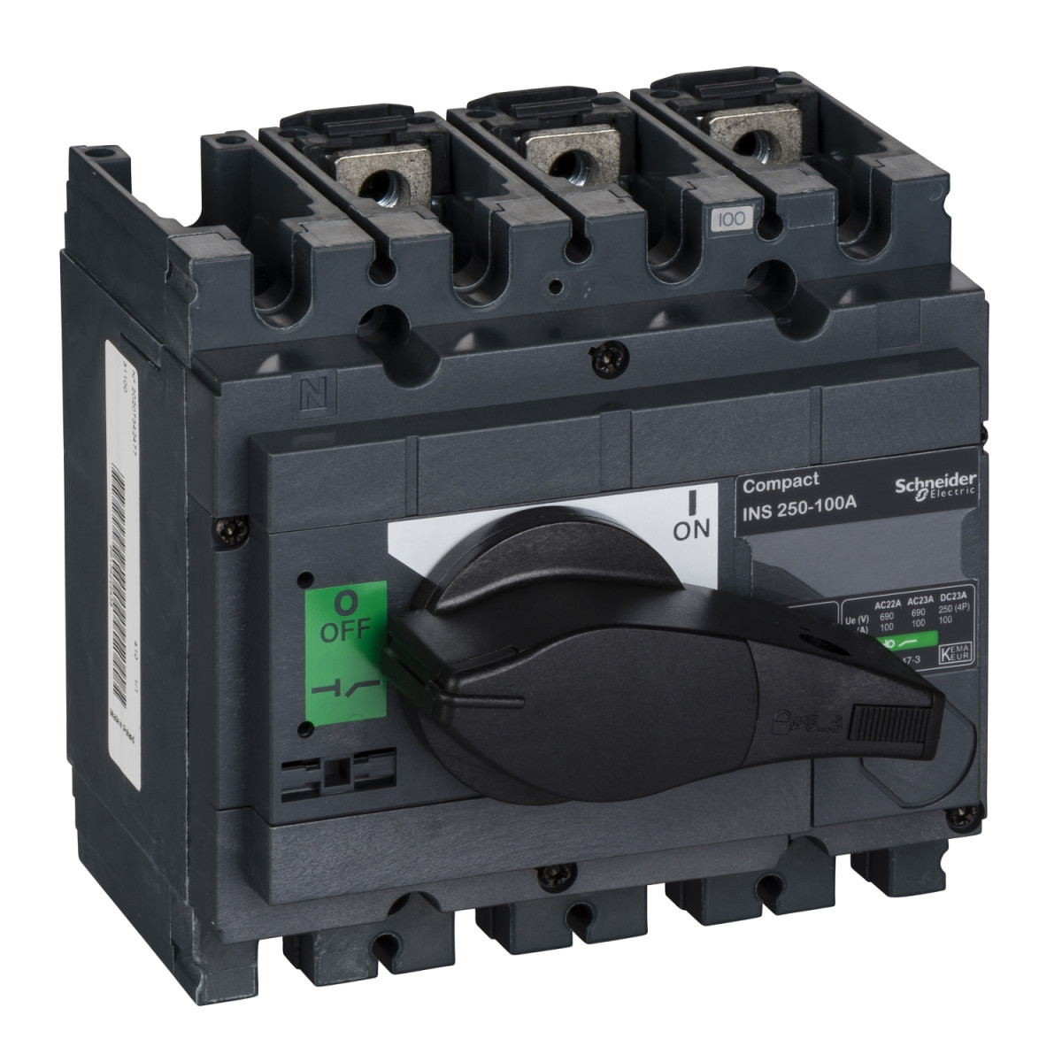 Schneider Electric ComPact INS/INV Compact Ins250-100a 3P - lastscheider - vast - zwart