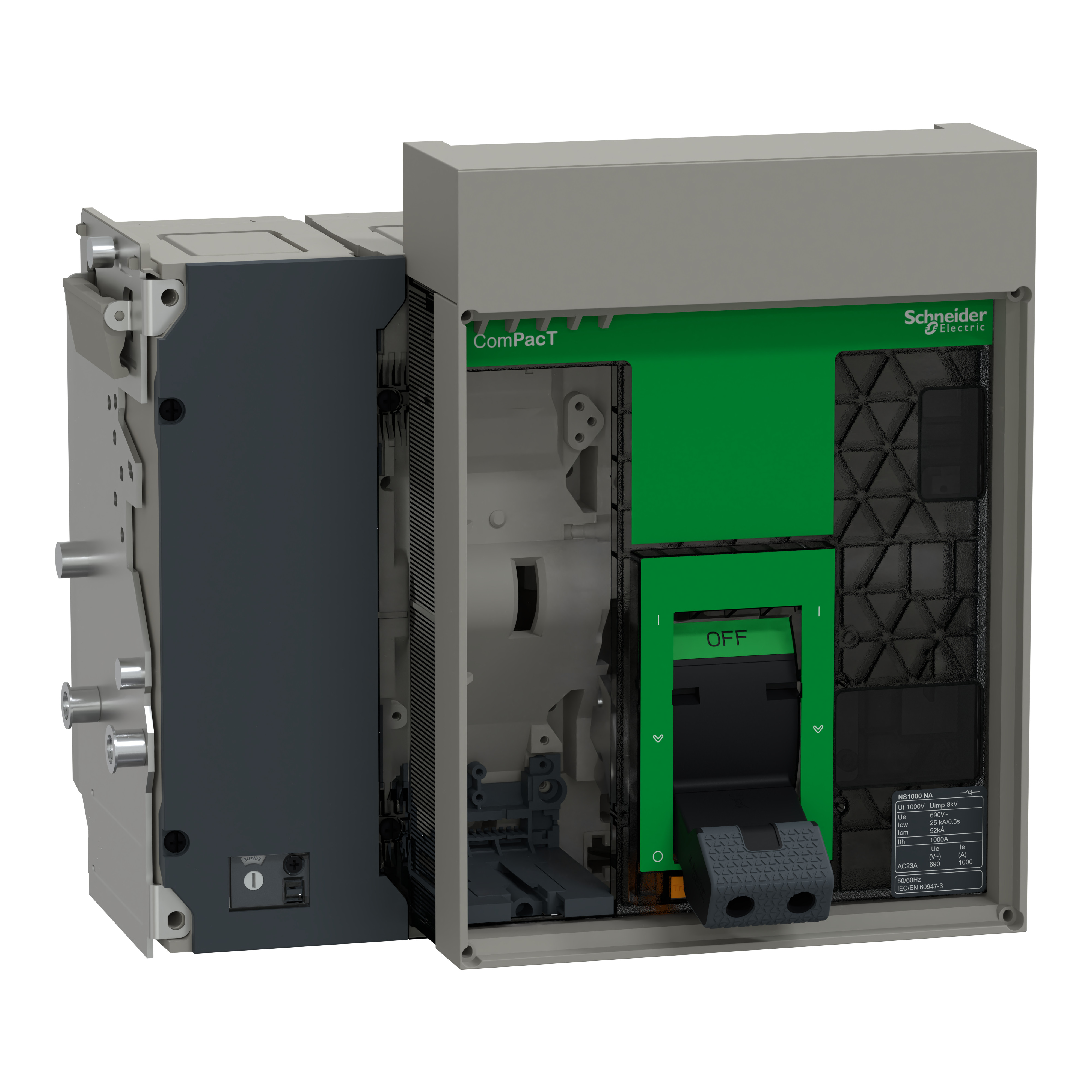 Schneider Electric ComPacT NS NA, new generation Compact Lastschakelaar 1000na 4P 1000 basis frame handediend uitrijdb