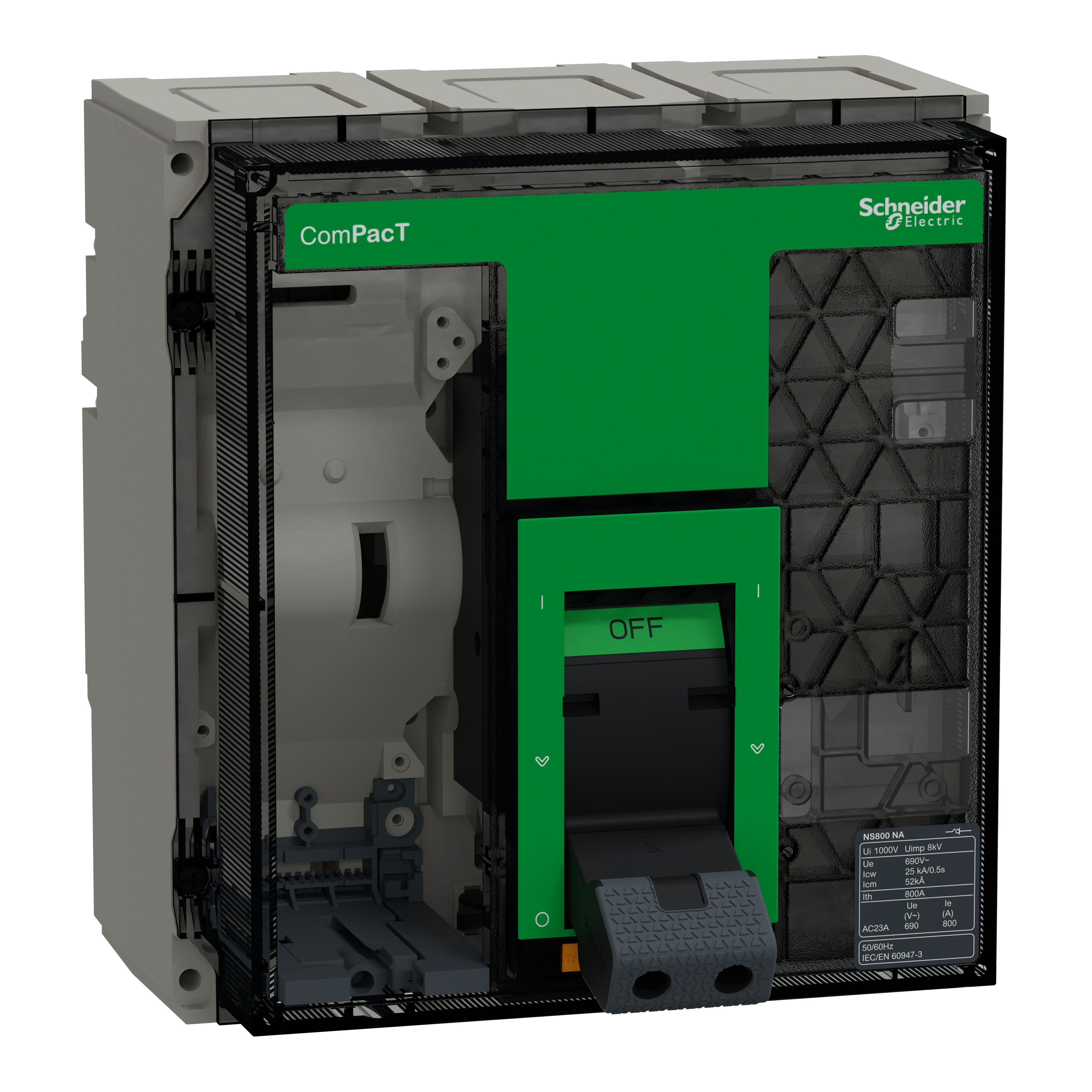 Schneider Electric ComPacT NS NA, new generation Compact Lastschakelaar 800na 3P 800 basis frame handediend vast