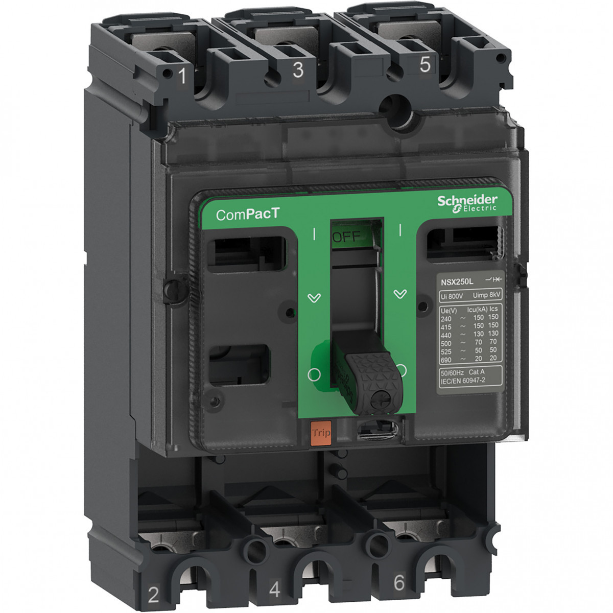 Schneider Electric ComPacT NSX, new generation Compact - vermogenschakelaar basisframe - NSX100B - 25ka - ac - 3P - 1