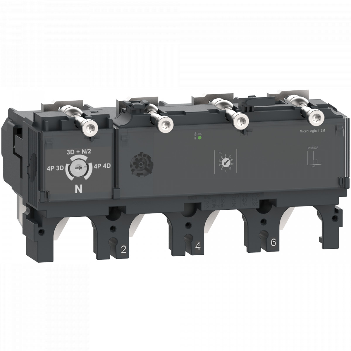 Schneider Electric ComPacT NSX, new generation Compact - trip unit - NSX400 - ac - 4P4D - 320a - 1.3M