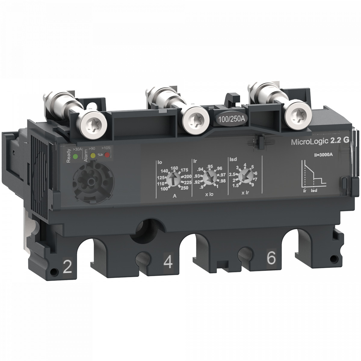 Schneider Electric ComPacT NSX, new generation Compact - trip unit - NSX250 - ac - 3P3D - 250a - 2.2G