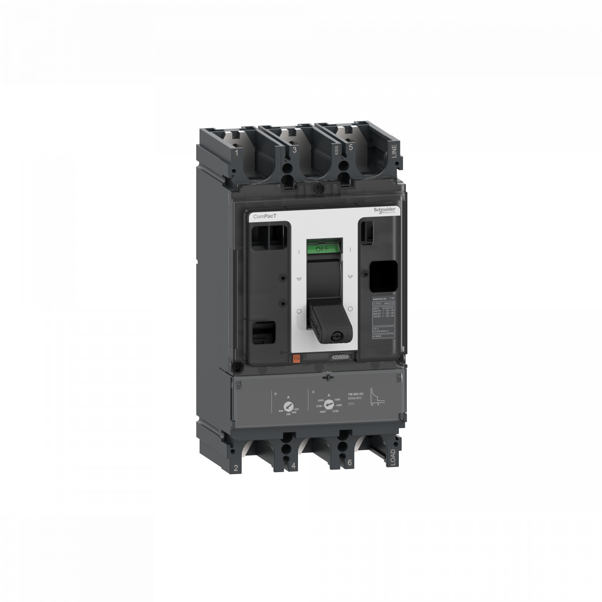 Schneider Electric ComPacT NSX, new generation Compact - vermogenschakelaar - NSX400F - 36ka - DC - 3P - 320a - TMD