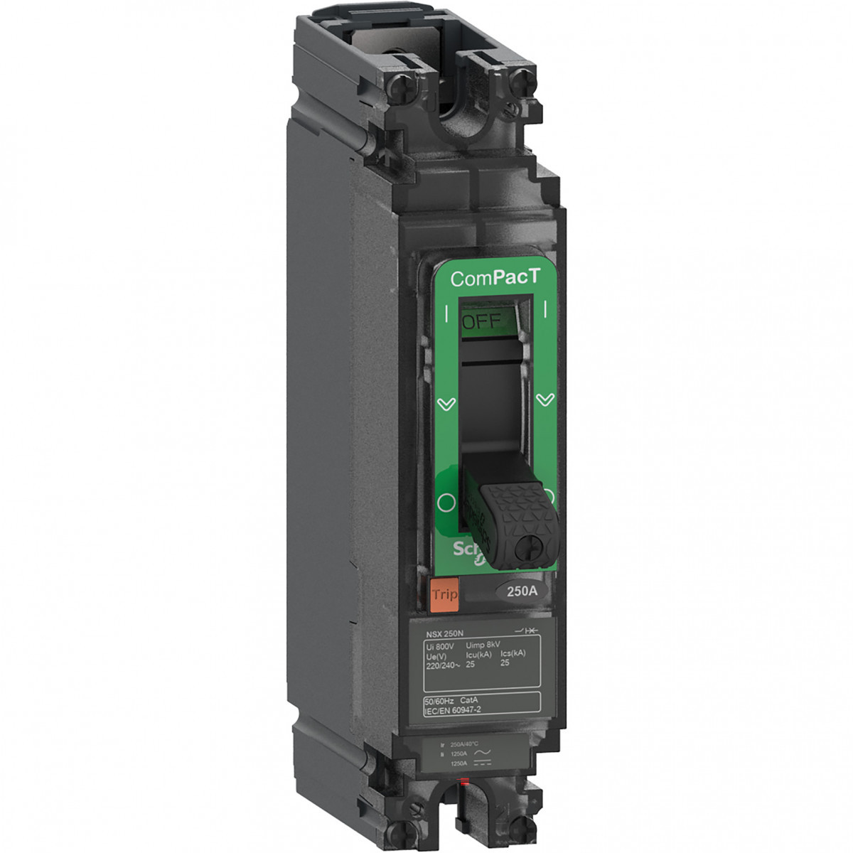 Schneider Electric ComPacT NSX, new generation Compact - vermogenschakelaar - NSX100M - 40ka - ac/DC - 1P - 20a - TMD