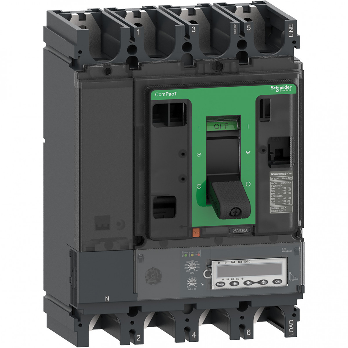 Schneider Electric ComPacT NSX, new generation Compact - vermogenschakelaar - NSX400R - 200ka - ac - 4P - 400a - 5.3e
