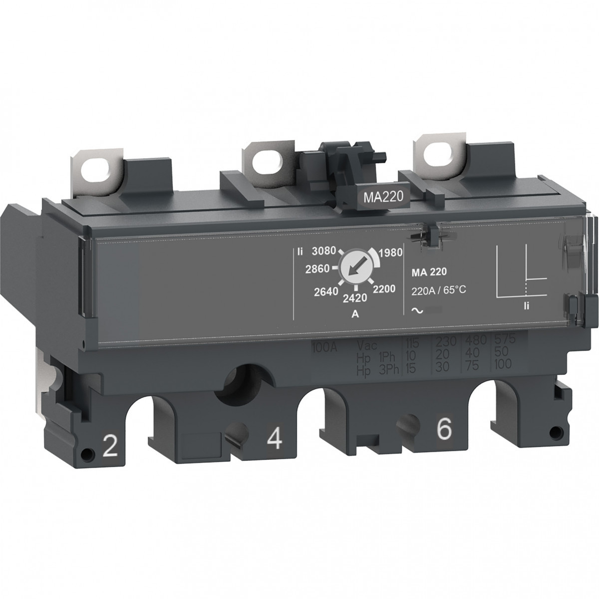 Schneider Electric ComPacT NSX, new generation Compact - trip unit - NSX100 - ac - 3P3D - 2.5a - ma