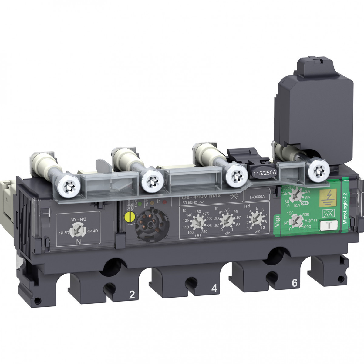 Schneider Electric ComPacT NSX, new generation Compact - trip unit - NSX160 - ac - 4P4D - 160a - 4.2
