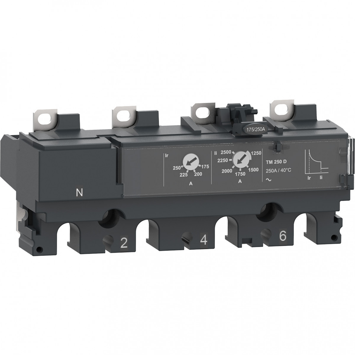 Schneider Electric ComPacT NSX, new generation Compact - trip unit - NSX250 - ac - 4P4D - 200a - TMD