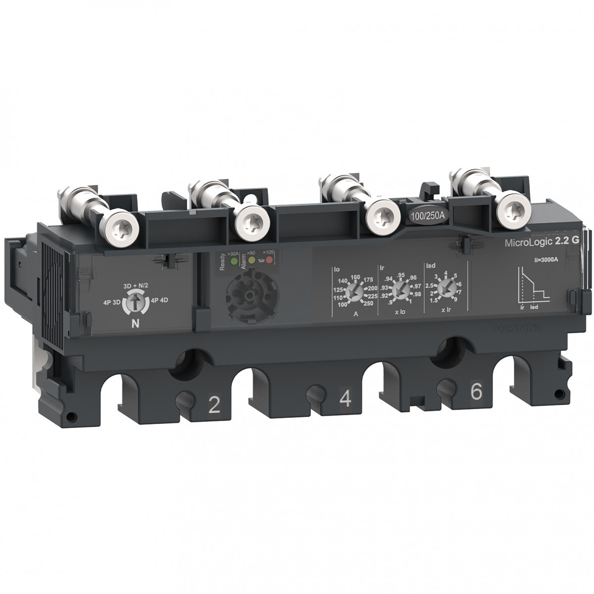 Schneider Electric ComPacT NSX, new generation Compact - trip unit - NSX250 - ac - 4P4D - 250a - 2.2G
