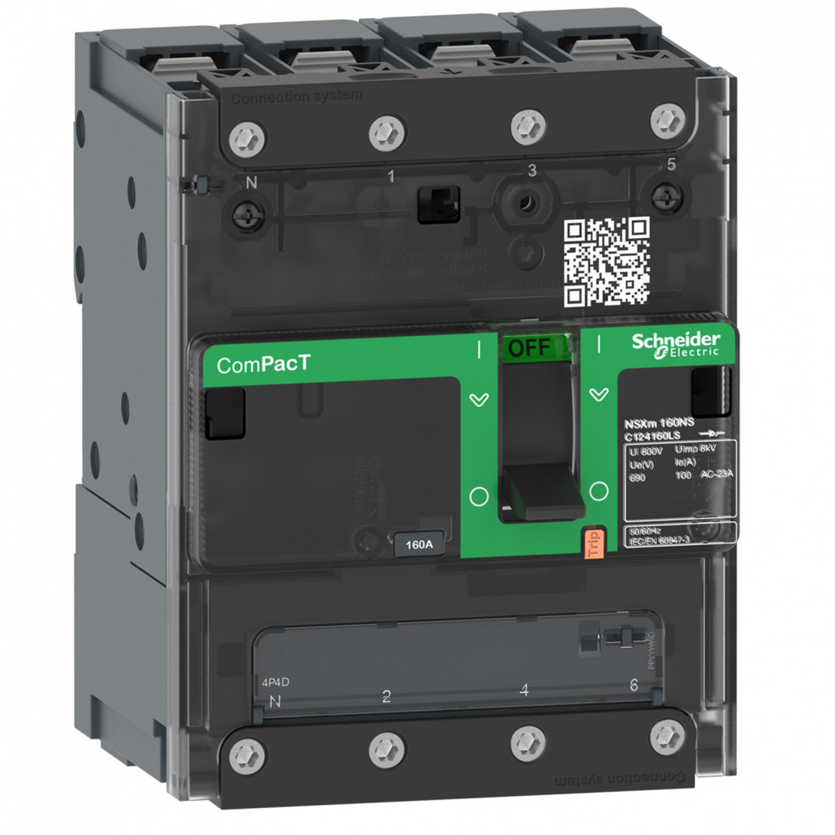 Schneider Electric ComPacT NSXm NA, new generation Compact - lastscheider - nsxm50na - ac - 4P - 50a - busbar