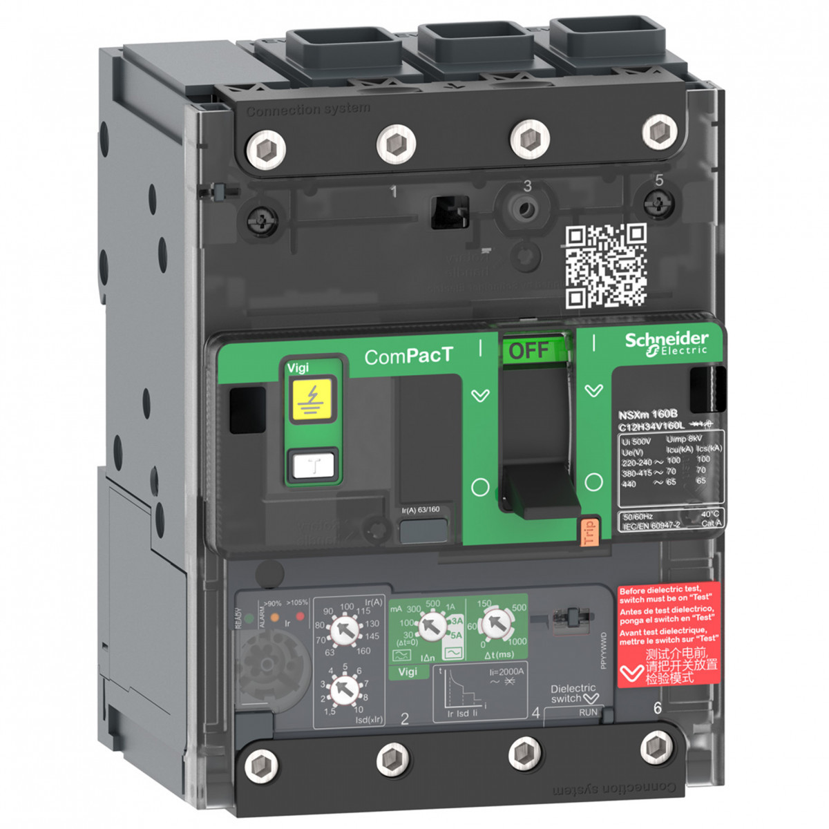Schneider Electric ComPacT NSXm, new generation Compact - vermogenschakelaar - NSXM63F - 36ka - ac - 3P - 50a - 4.1 -