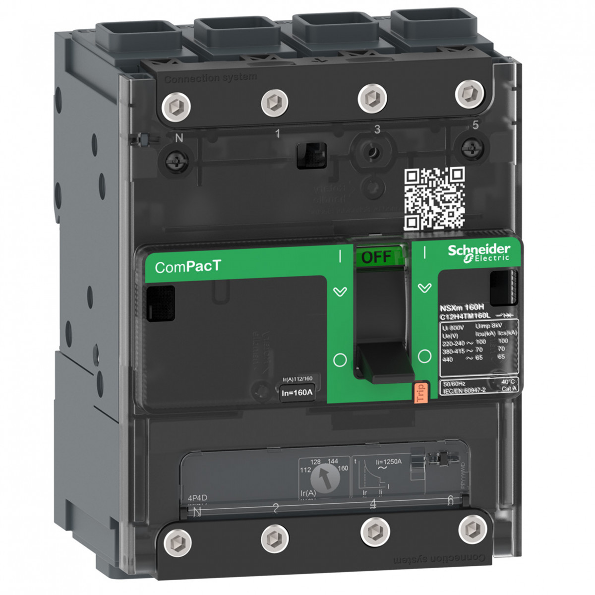 Schneider Electric ComPacT NSXm, new generation Compact - vermogenschakelaar - NSXM63F - 36ka - ac - 4P4D - 16a - TMD