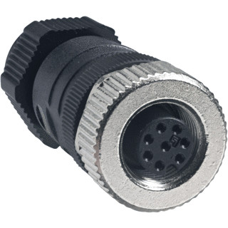 Schneider Electric conn. M12 female recht 8P met-ring