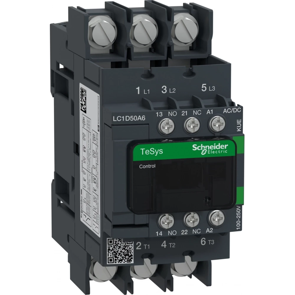 Schneider Electric contactor tesys deca 3P 50a 440V ac3 100-250V acdc spoel ringogen